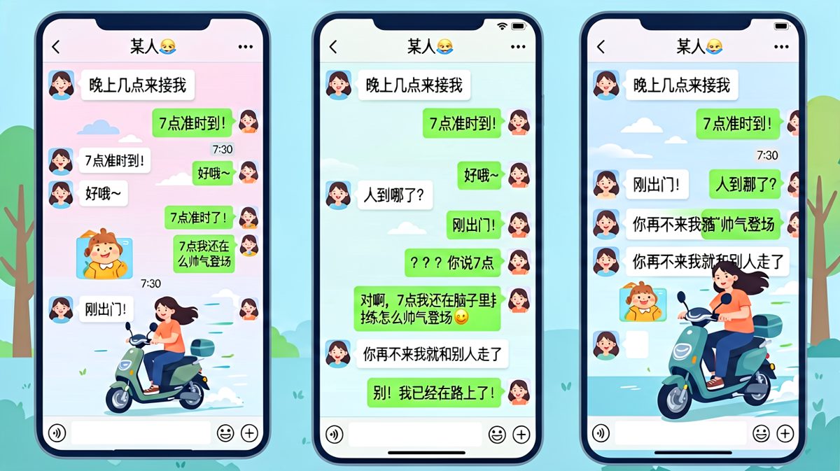 男生口中的「准时」和实际相差十万八千里