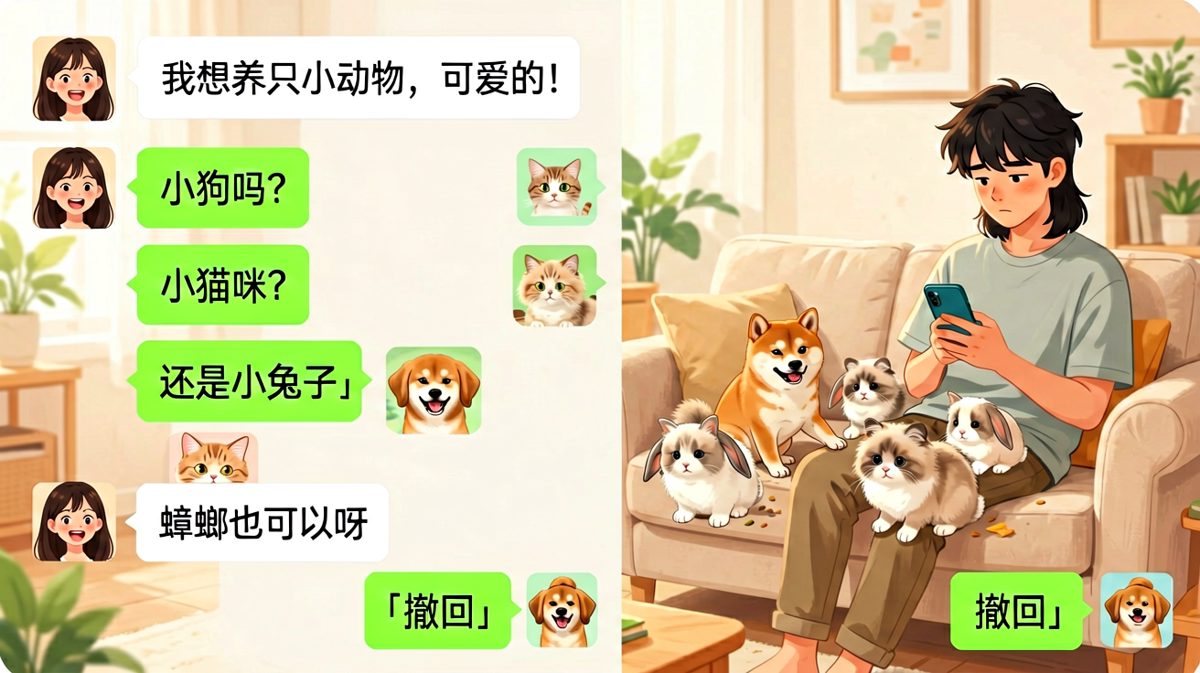 浪漫预告「小动物」，结果是一只小强，画风突变。
