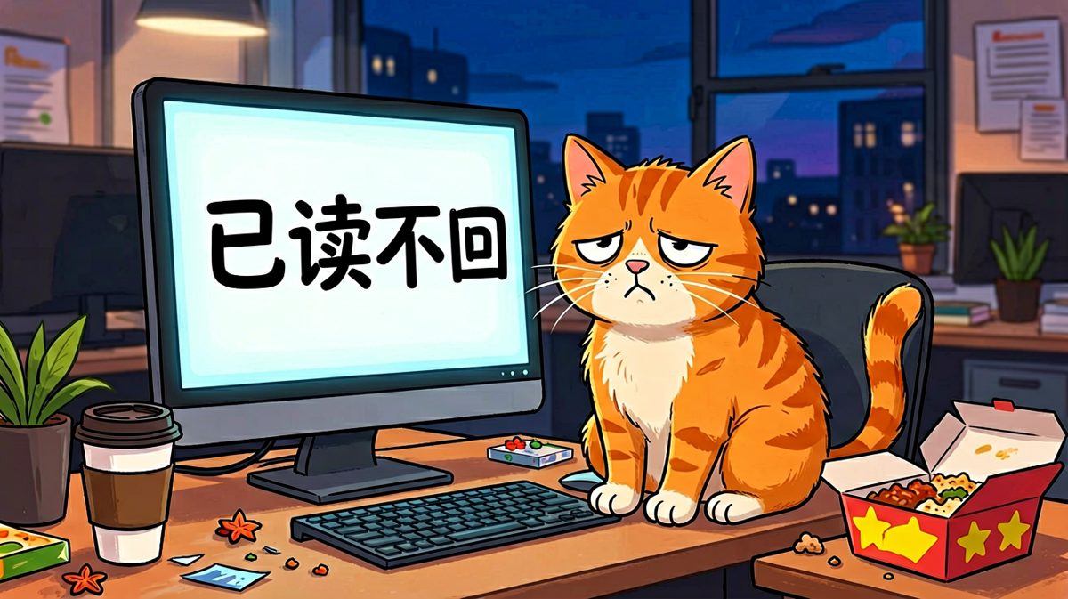 当代打工猫的真实写照：领导已读不回，我已读崩溃。