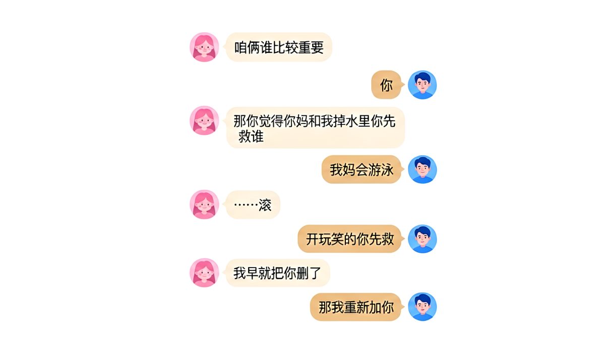 '我妈会游泳'——送命题的经典破解翻车实录
