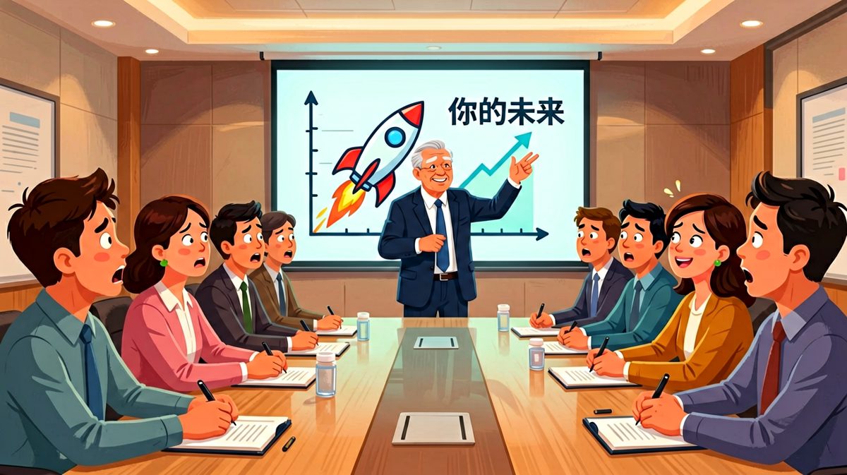 老板指着图表说：'公司会给你无限上升的空间！'员工激动地问：'是升职还是加薪？'老板微微一笑：'是升值空间——指学历不够我们得送你去进修。'