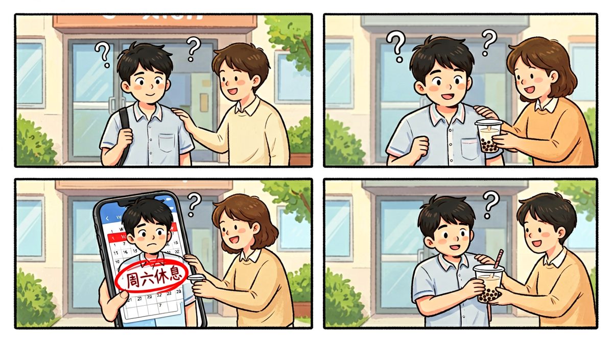 迟到的原因竟是——今天周六