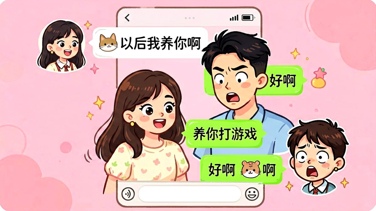 女生霸气表白，结果只想养他打游戏