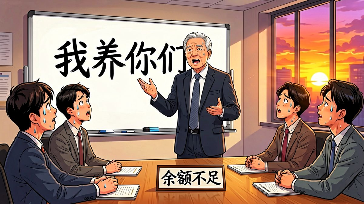 老板说'我养你们'，我们信了，直到看见那个余额不足的牌匾。