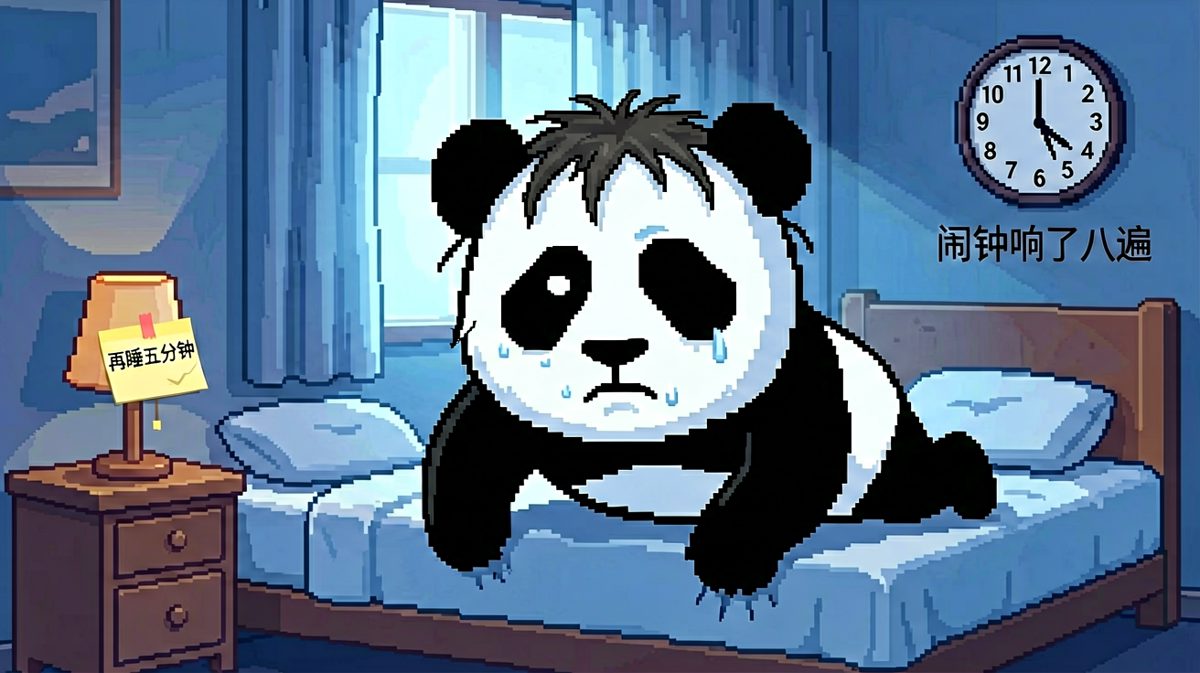 周一早晨的我：身体在被窝里，灵魂已出家。