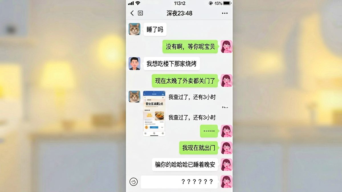 深夜点烧烤，结果是被耍了