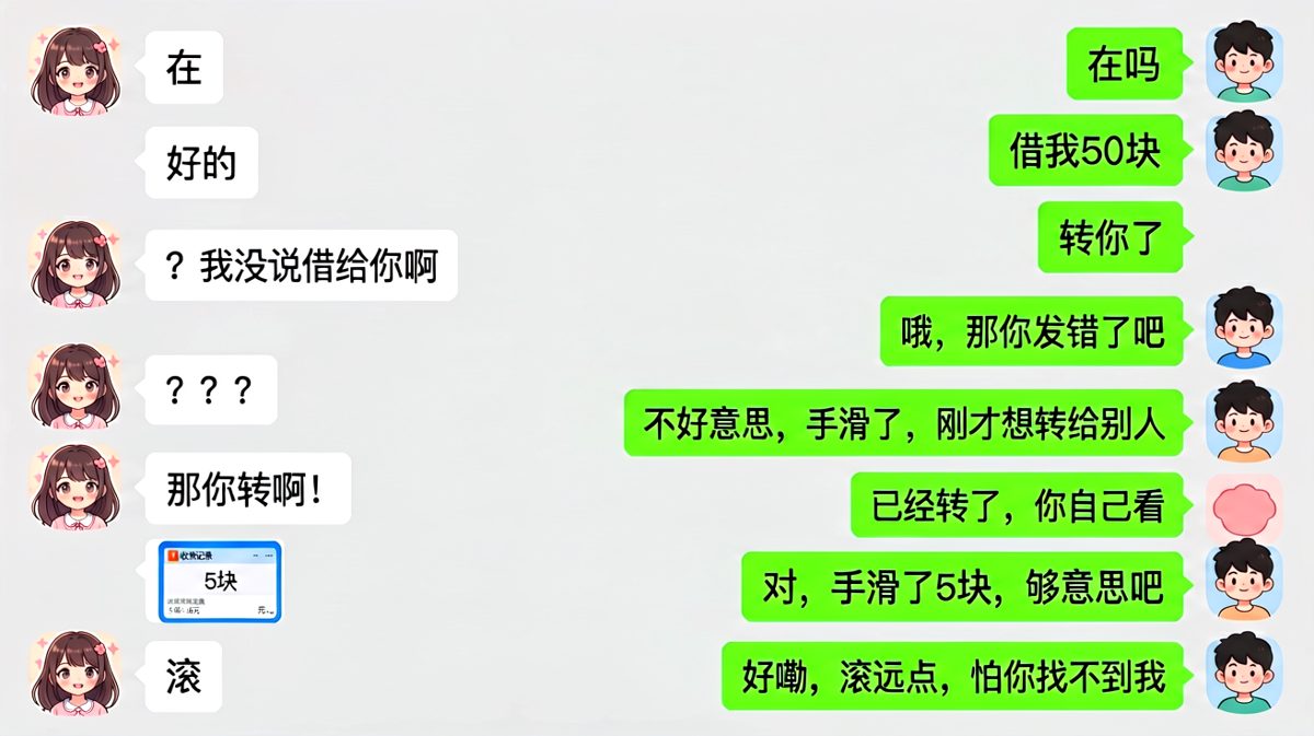 借50结果只转了5块的神操作