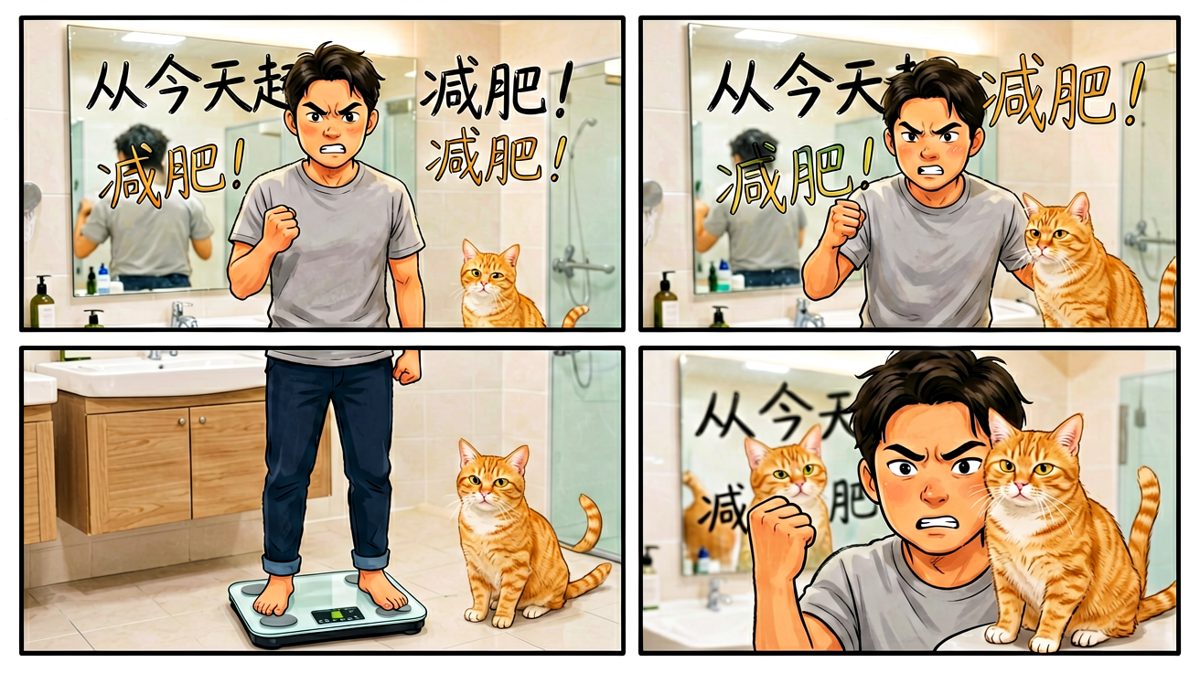 第一天雄心壮志，立下减肥誓言