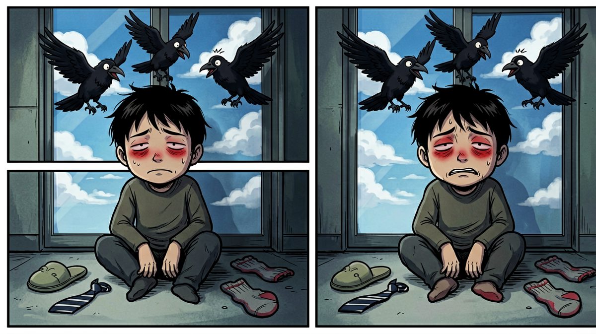 社死现场，主角在台阶上思考人生。