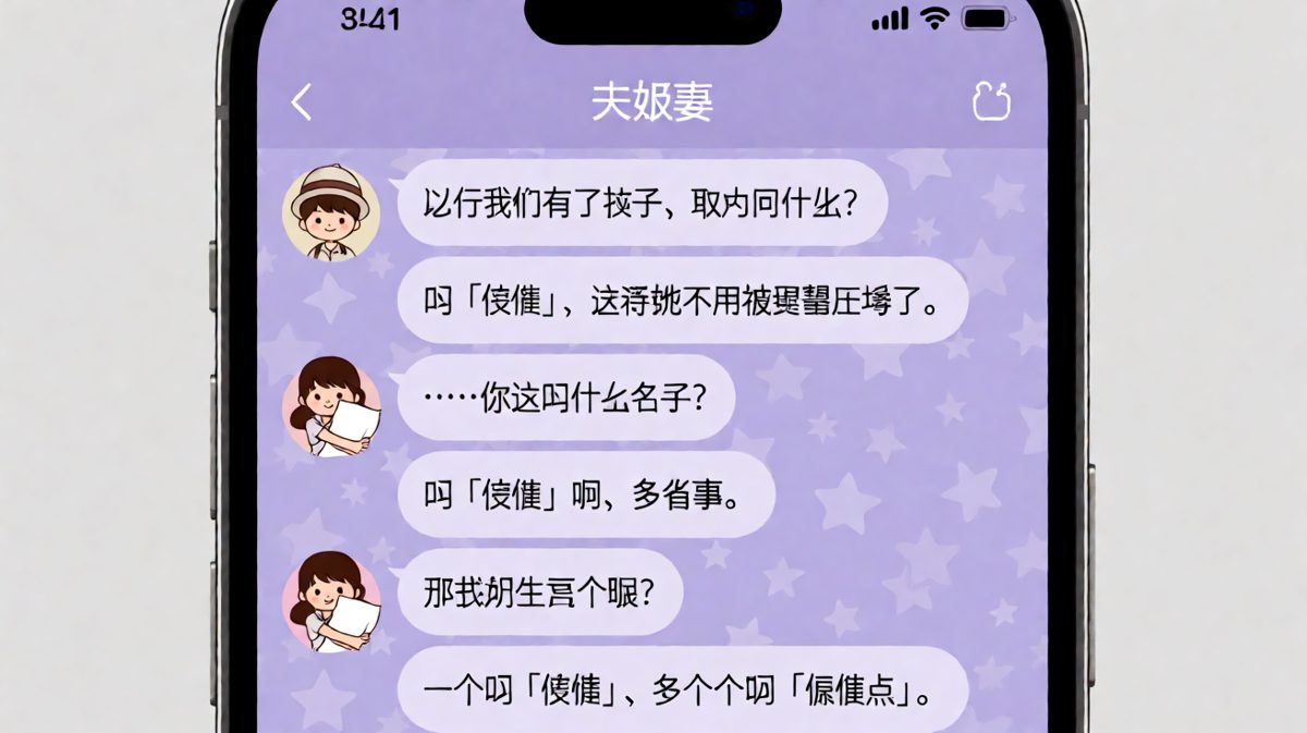 给孩子起名引发爆笑对话，情侣脑洞大开的未来幻想。