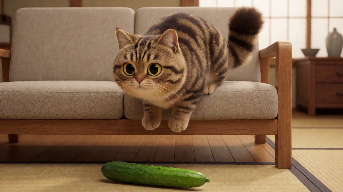 猫：黄瓜！是蛇！救命啊！！