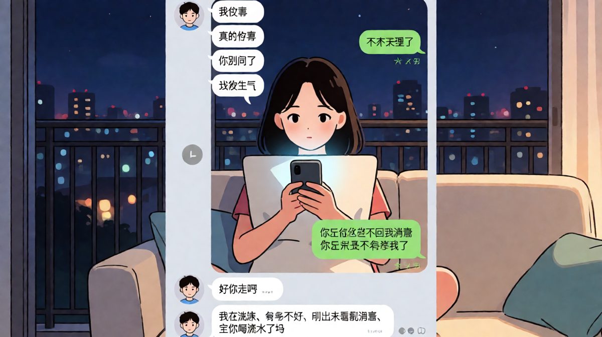 女生的「我没事」翻译成男生的语言——他在洗澡