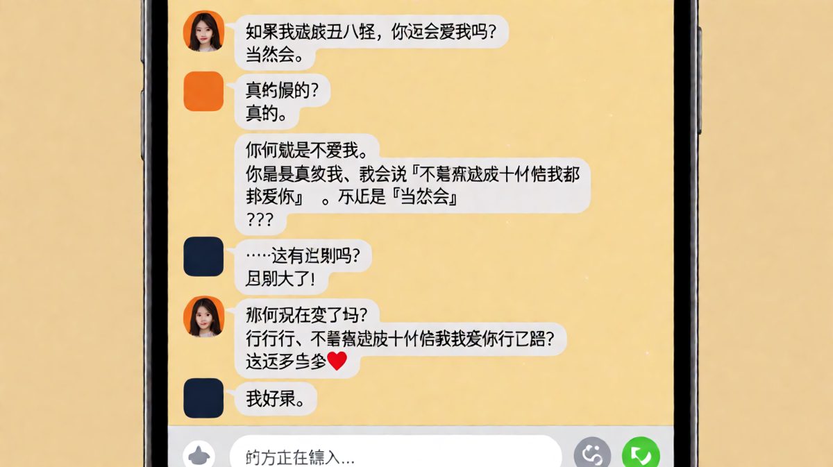 「当然会」vs「不管你变成什么样我都爱」——一道送命题的精致分析。