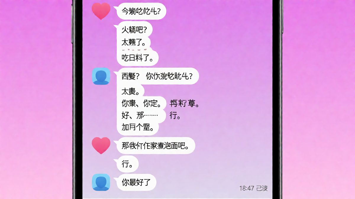 点餐半小时，最后煮了泡面——男生内心OS：累觉不爱。
