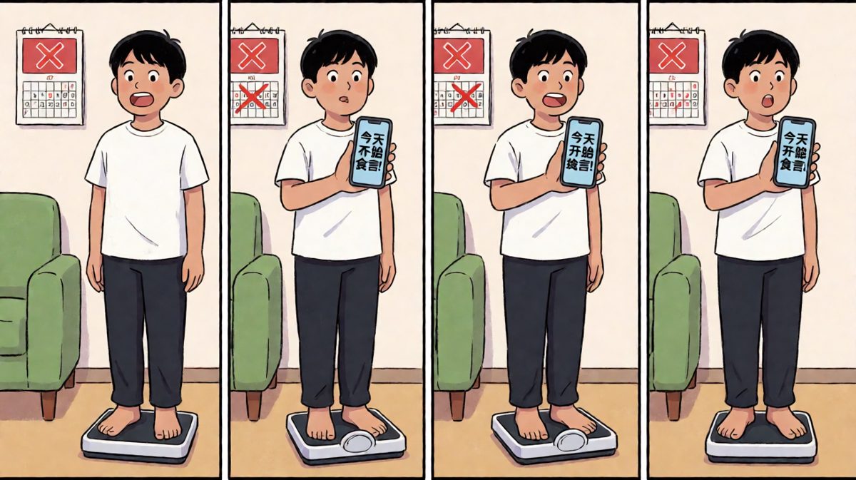 主人公雄心壮志立下减肥誓言