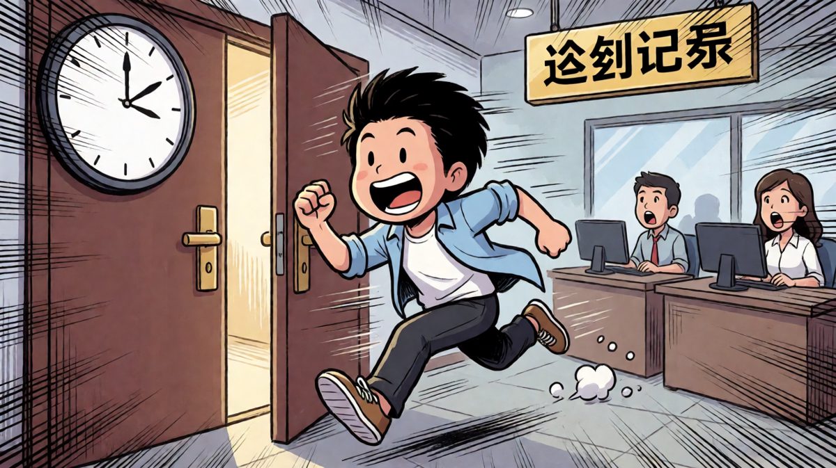 完美！只差一分钟就打卡成功了……吧？