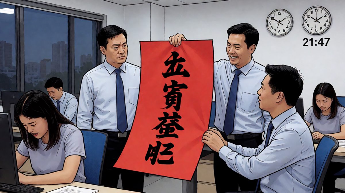 老板接着说：'当然，这是义务帮忙，不能算加班，但要做出领导的效果——懂？'员工：……