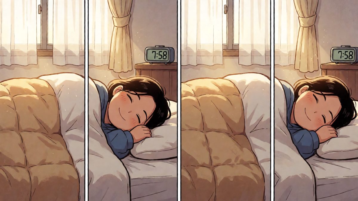 五分钟变成了近一个小时，主角沉浸在美梦中毫无察觉。