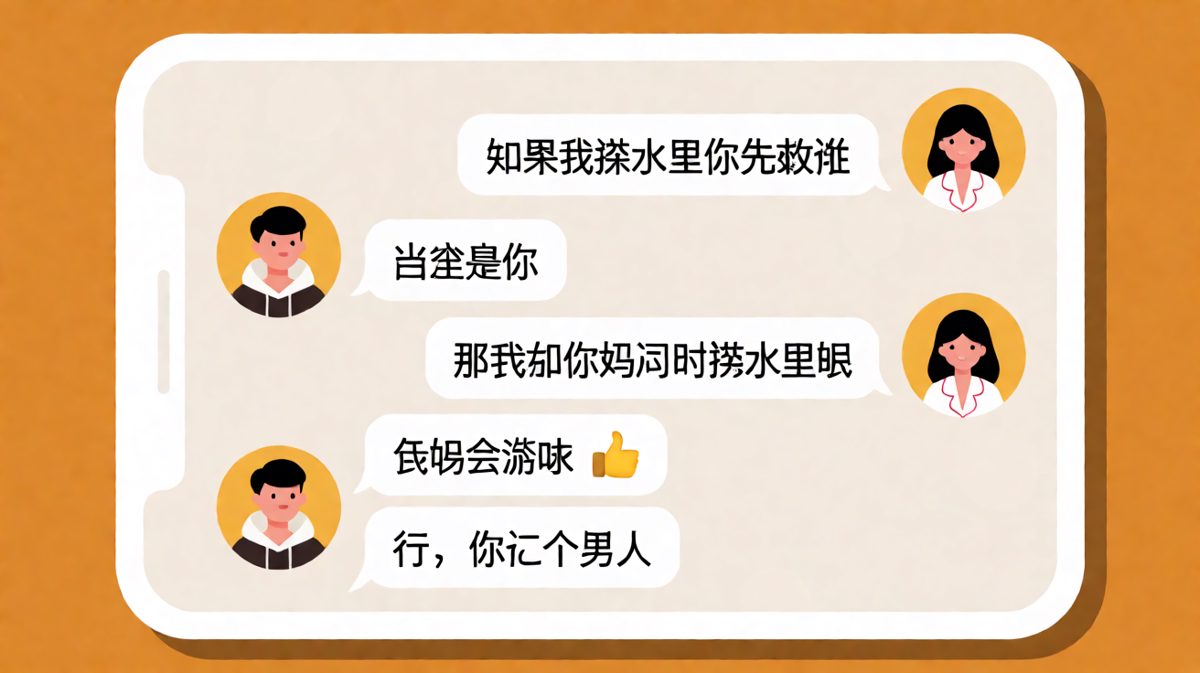 「送命题破解指南」——一句「我妈会游泳」终结所有纠结
