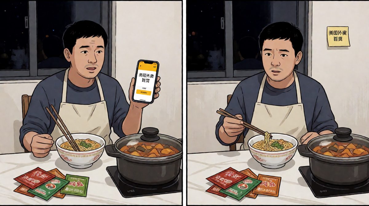 第四格：最终还是向外卖低头