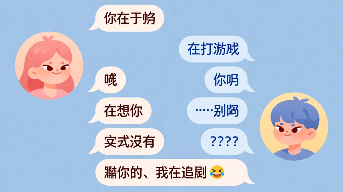 女生假装深情表白后一秒翻车，直男男友懵圈三连问。