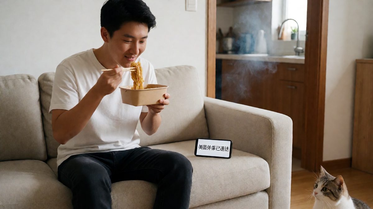 第四格：算了，还是点外卖吧，人间不值得，但肯德基值得。