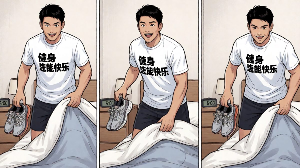 换好装备站到床边——但被子说它离不开我……