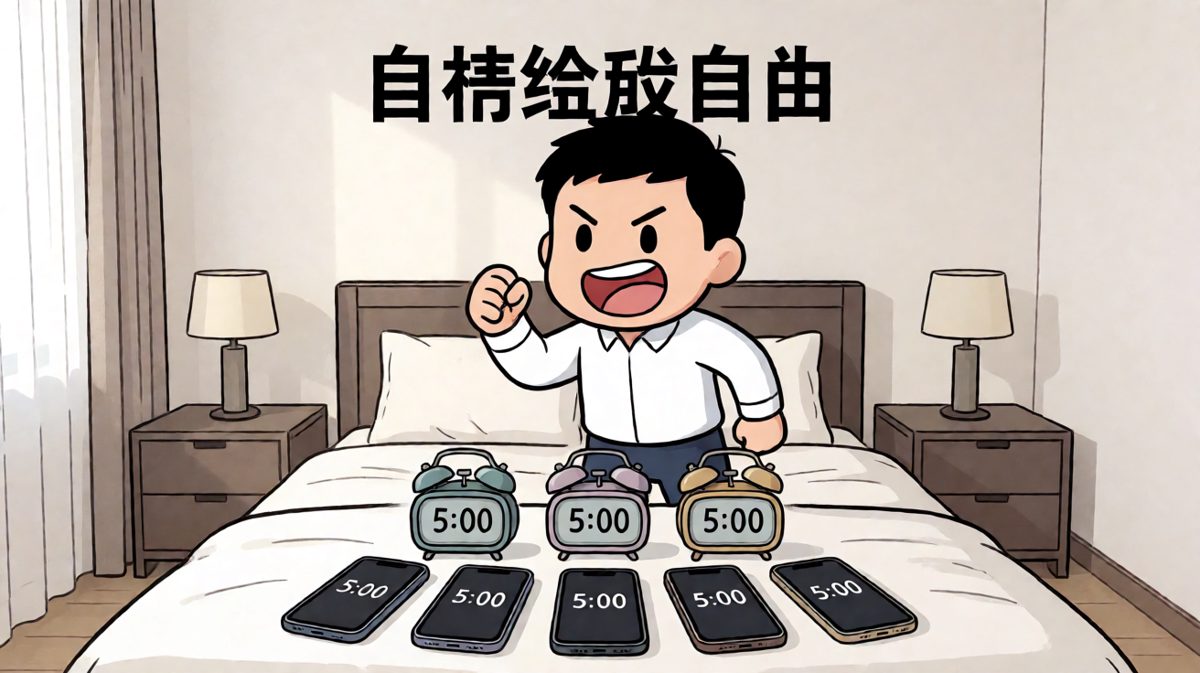 雄心壮志：设定十个闹钟，明天一定早起健身！