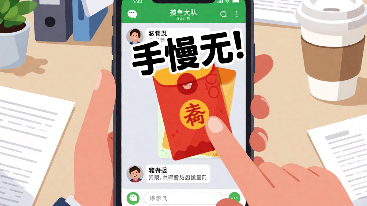 红包出现，小李蓄势待发。