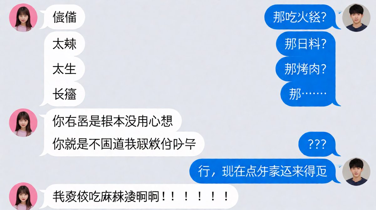 女生问'随便'引发的连环翻车现场