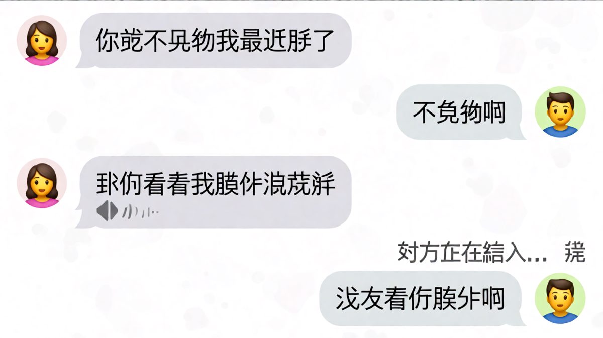 一句「没看你照片」让女生等了五分钟的正在输入