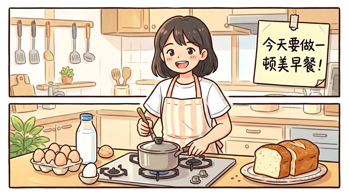 清晨，雄心勃勃的主厨登场