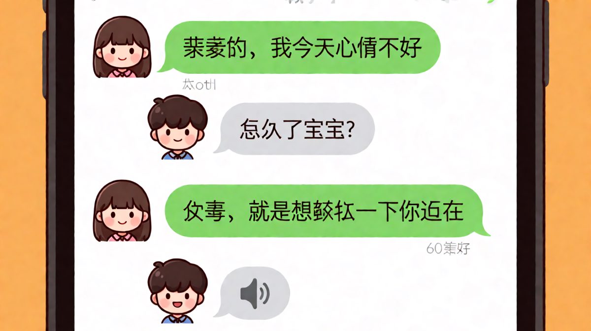 女生试探真心，男生用60秒语音疯狂输出，经典求生欲失败现场