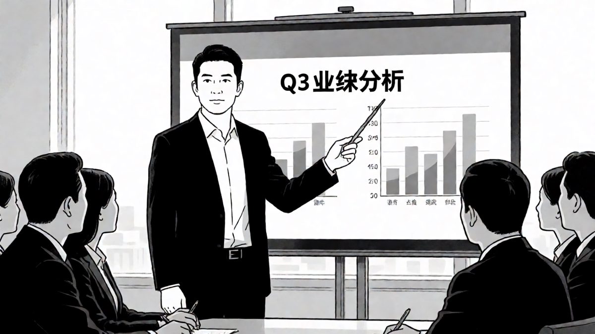 阿强自信满满地进行工作汇报