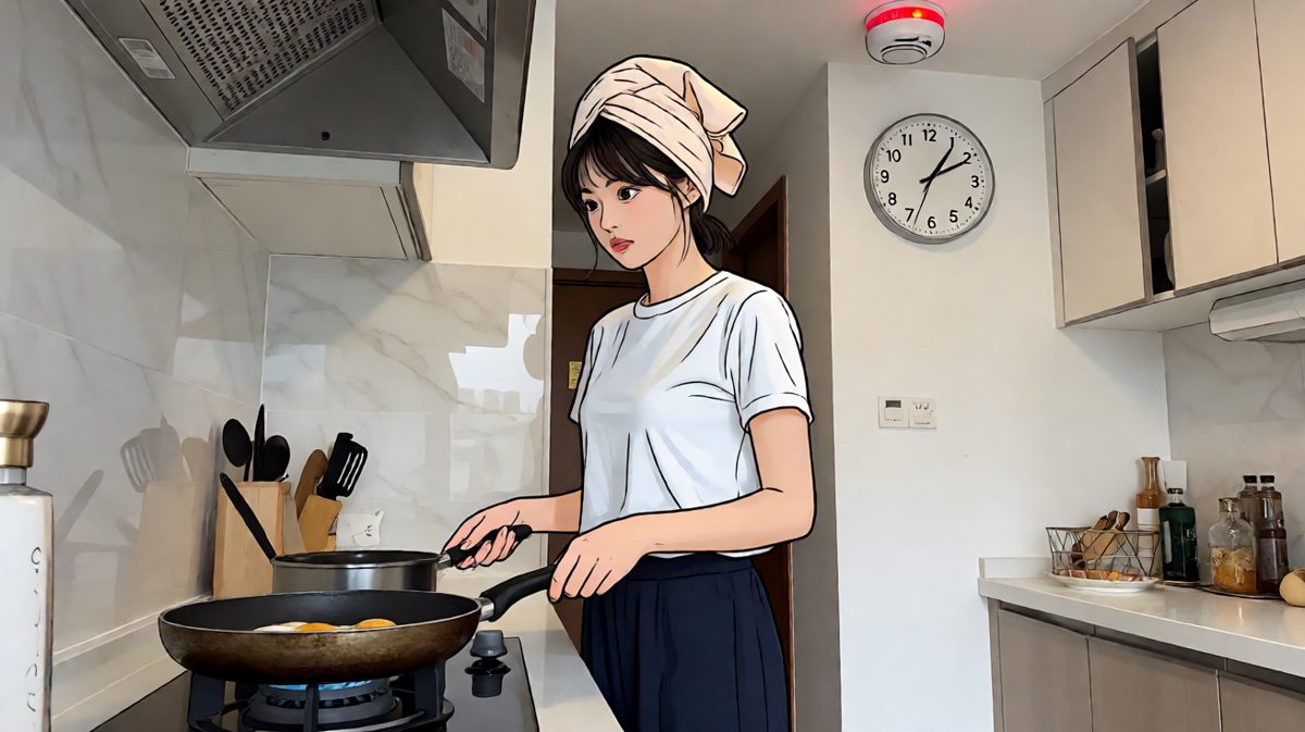 五分钟后，鸡蛋成功被烤成了木炭