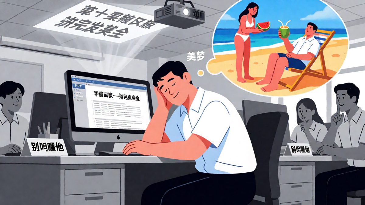 上班摸鱼的最高境界：睡出了层次感。