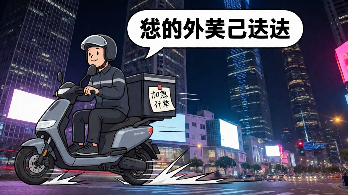 骑手：我到了
你：再等3分钟我就饿死了