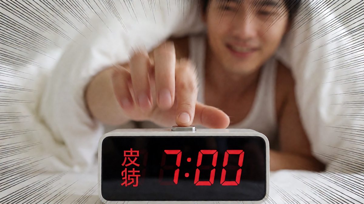 手指一挥，一个闹钟应声而倒！