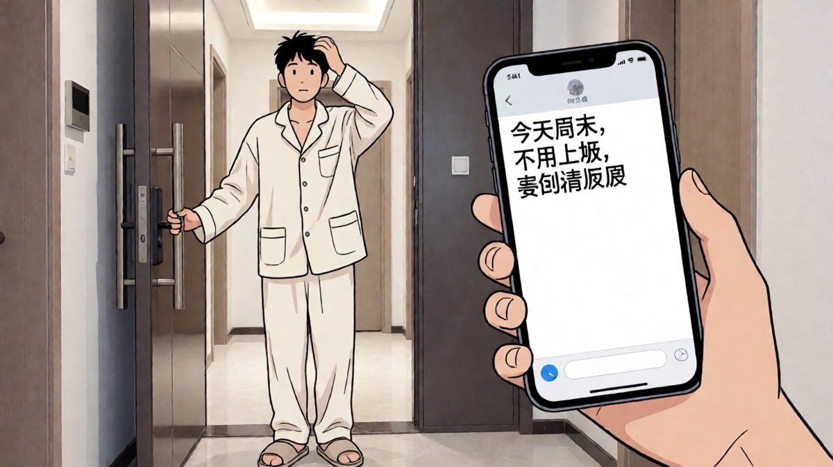 一路狂奔到家，却发现……今天居然是周末！