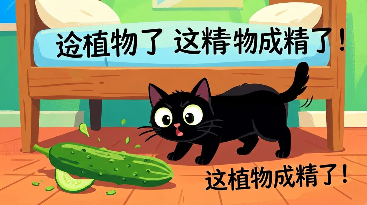猫咪：我的床底下长出了一根绿色怪物！