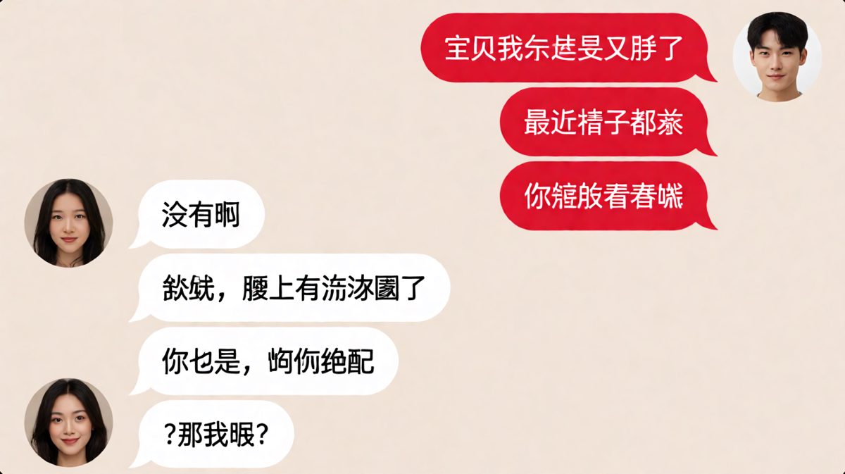 男生求夸变自曝：本来以为只有他胖，结果女生一句「咱俩绝配」直接封神。