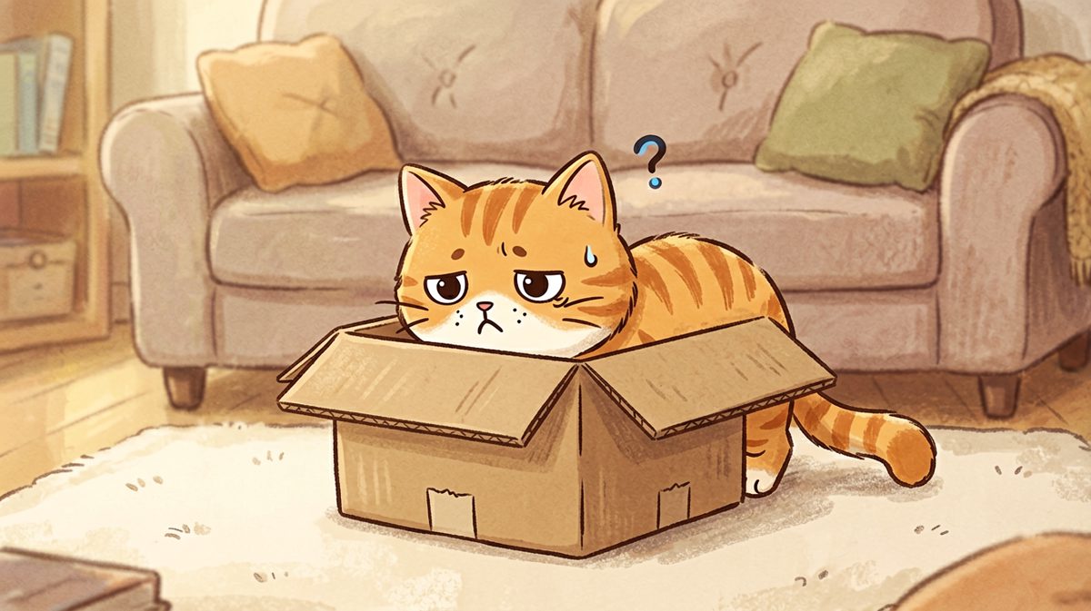 猫：只要我头进去了，这就叫一个合格的箱。