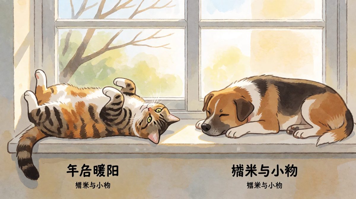 猫狗双全的生活大概就是：你睡你的，我躺我的。