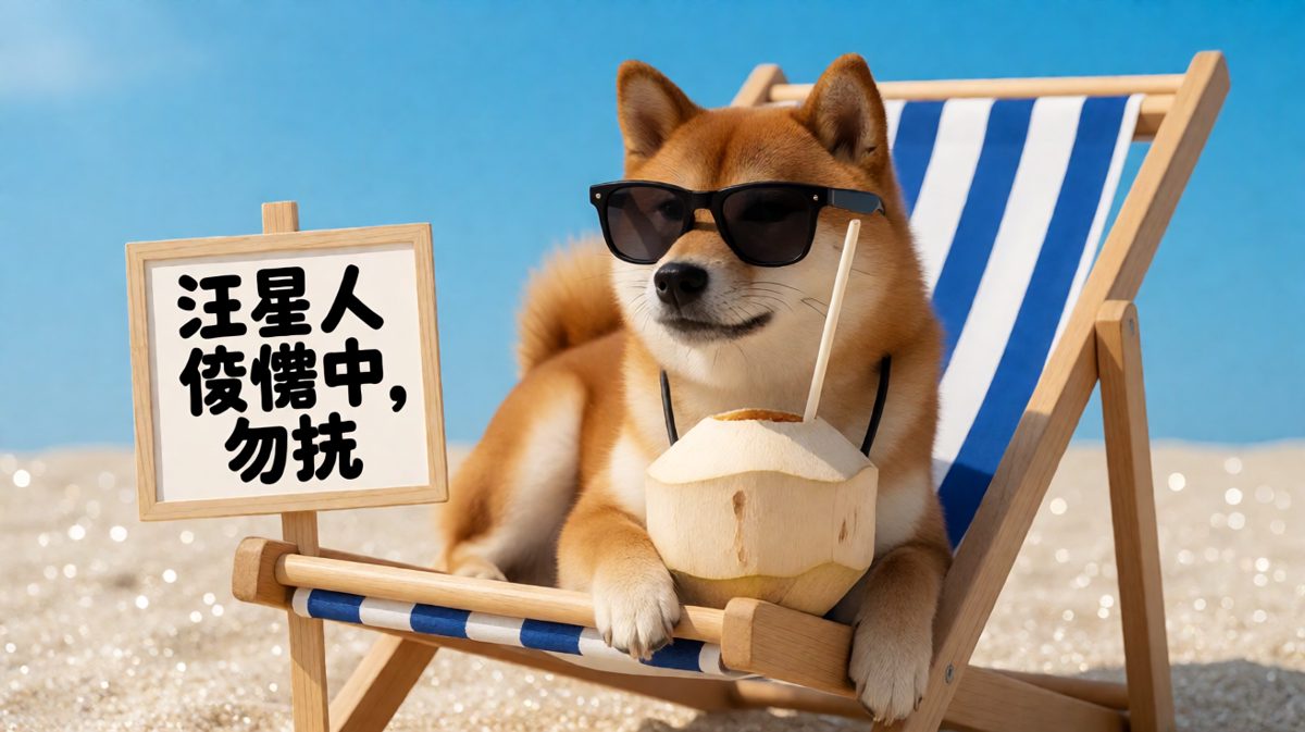 柴犬：打工是不可能打工的，这辈子都要在沙滩躺平。