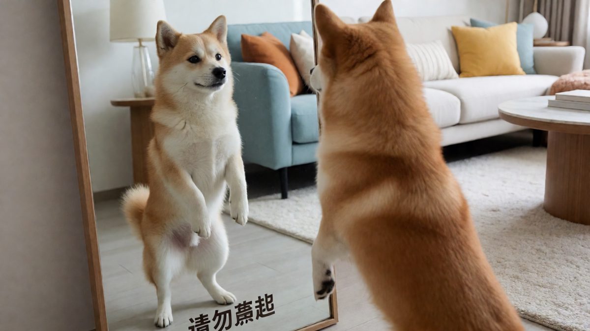 狗狗：门外那只狗是谁！快滚！……诶它怎么跟我长得一样？