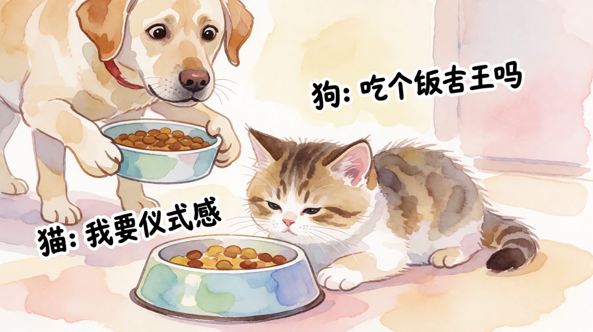 猫咪吃饭也要做造型
