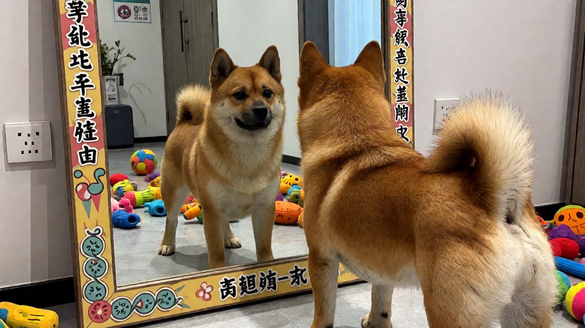 狗狗：你谁啊？哦是我自己……汪？