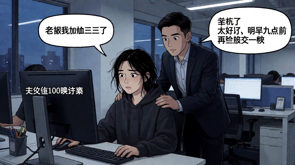 员工加班三天求表扬，老板说辛苦了，反转是明天还要交一份