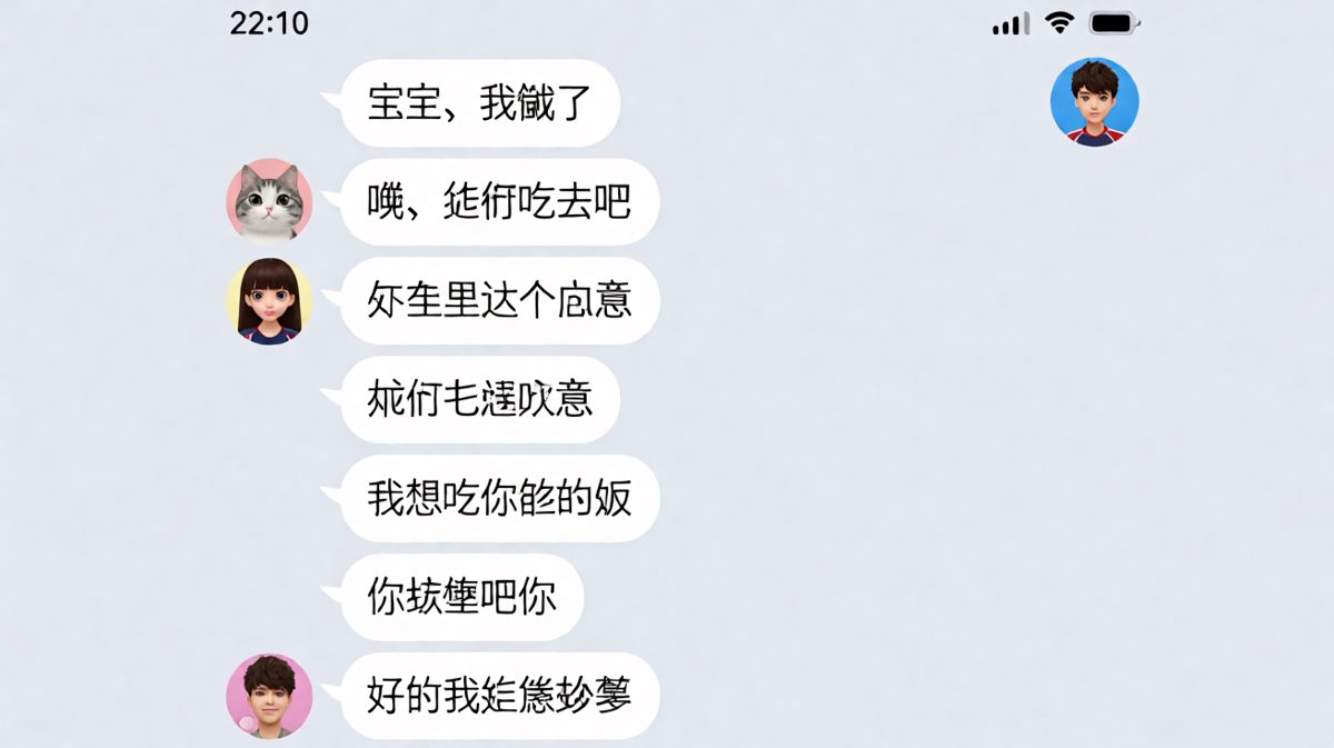 男生撒娇说饿了，女生句句精准踩雷，最后一句「继续做梦」堪称绝杀