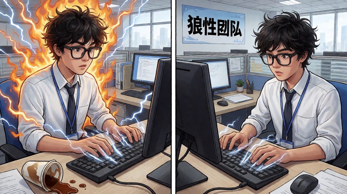 疯狂敲键盘，假装很忙